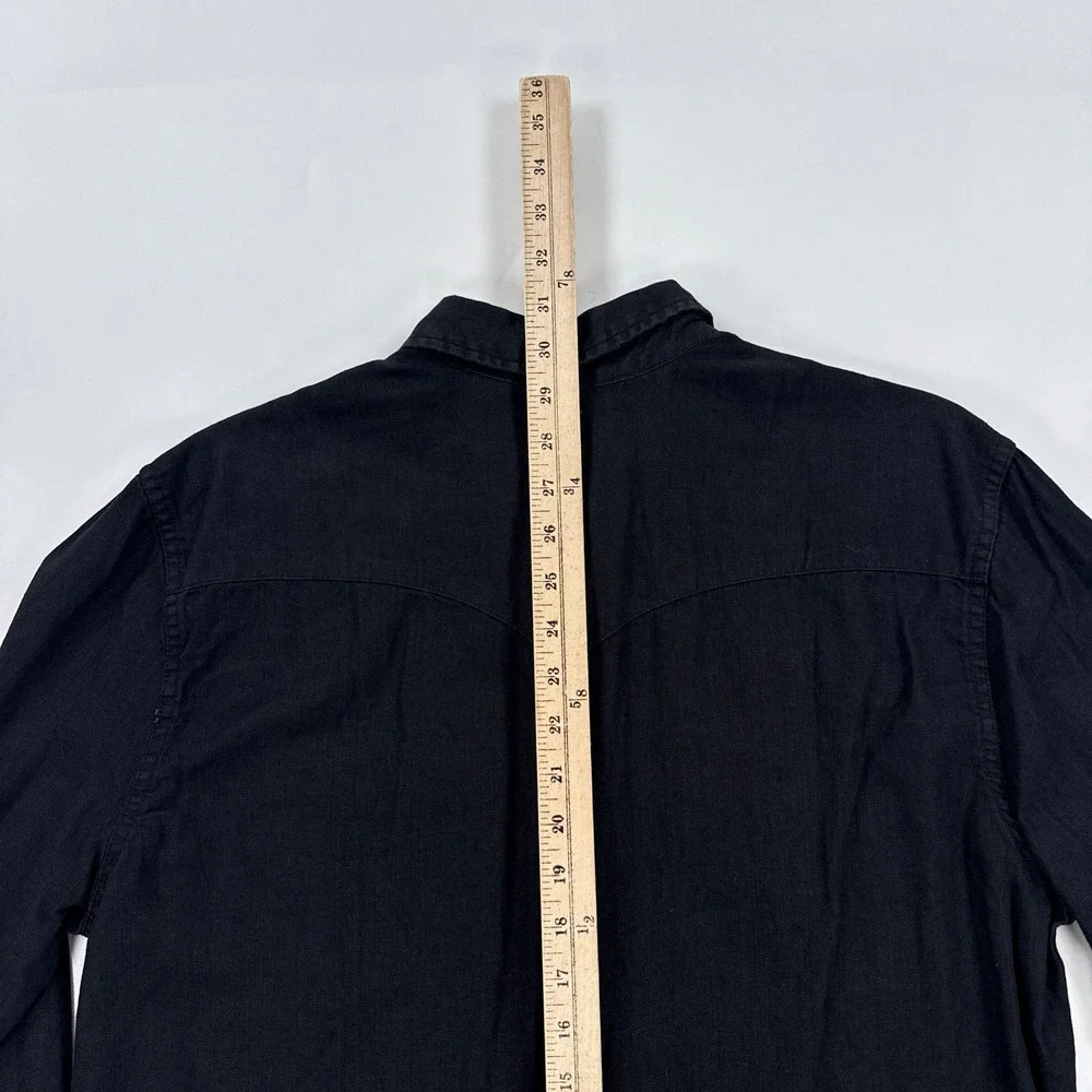 Levis Western Shirt Mens Large Black Pearl Snap Denim Barstow Long Sleeve